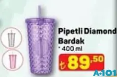 PİPETLİ DİAMOND BARDAK 400 ML PİPETLİ DİAMOND BARDAK 400 ML